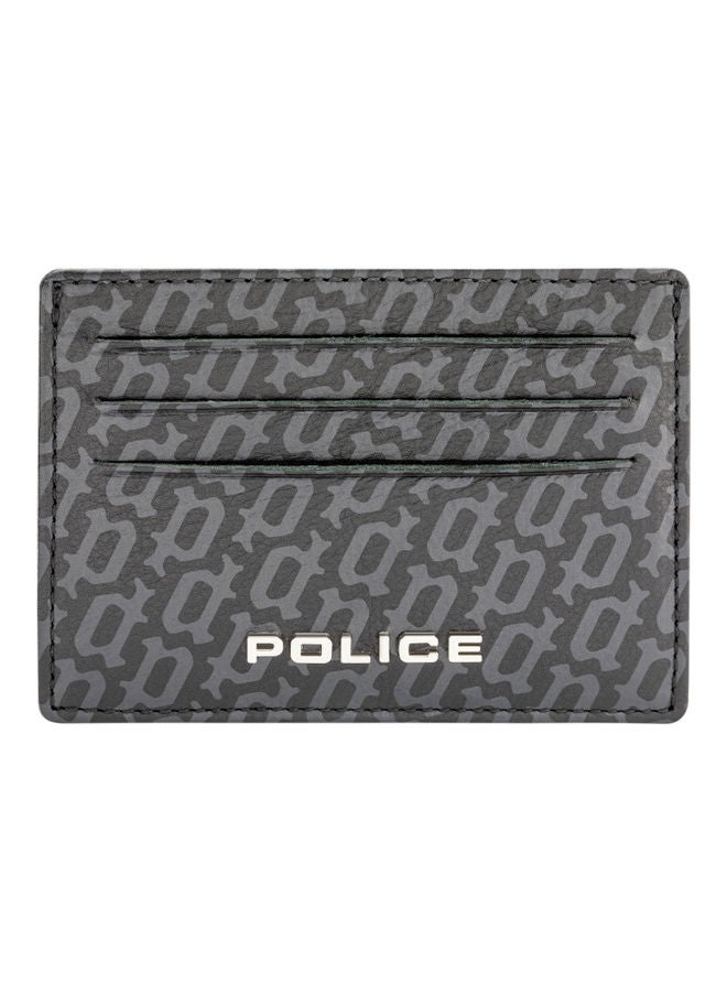 Genuine Leather Card Holder Black/Grey