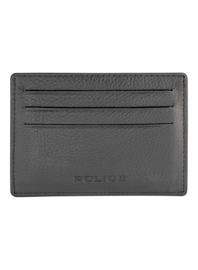 Genuine Leather Card Holder Black/Grey