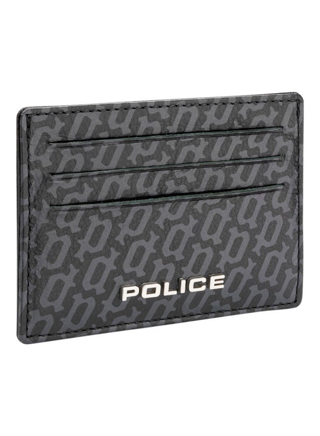 Genuine Leather Card Holder Black/Grey