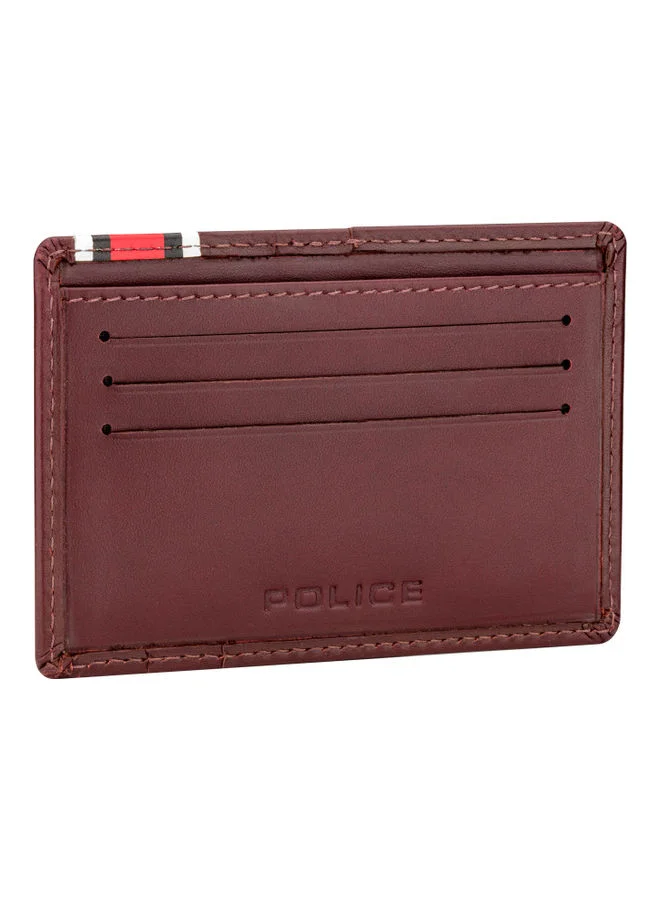 POLICE Police Chevron Leather Cardholders for Men - PELGW2001004, Burgundy