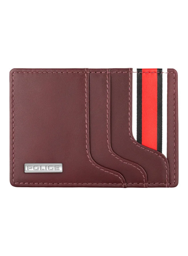 بوليس Police Chevron Leather Cardholders for Men - PELGW2001004, Burgundy