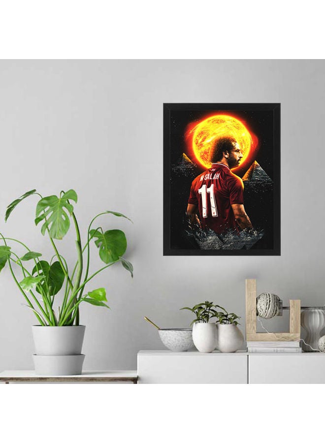 MEC - Mo Salah Abstract Art Poster Frame Black 30 X 40cm - Image 1
