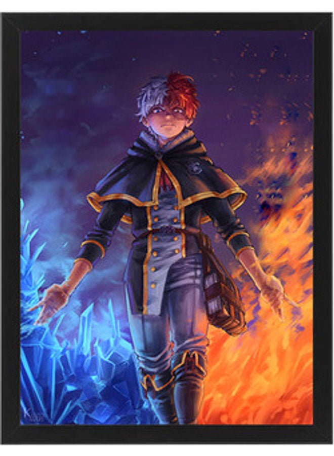 MEC Shoto Todoroki My Hero Academia Abstract Wall Art Poster Frame Black 30 X 40cm  - Image 1