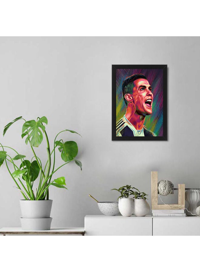 إم إي سي إطار ملصق فني للحائط بتصميم كريستيانو رونالدو أسود 21 x 30سم - Image 2