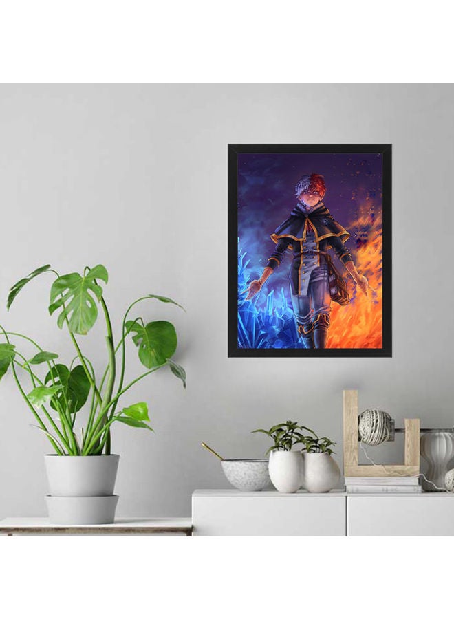 MEC Shoto Todoroki My Hero Academia Abstract Wall Art Poster Frame Black 30 X 40cm  - Image 2