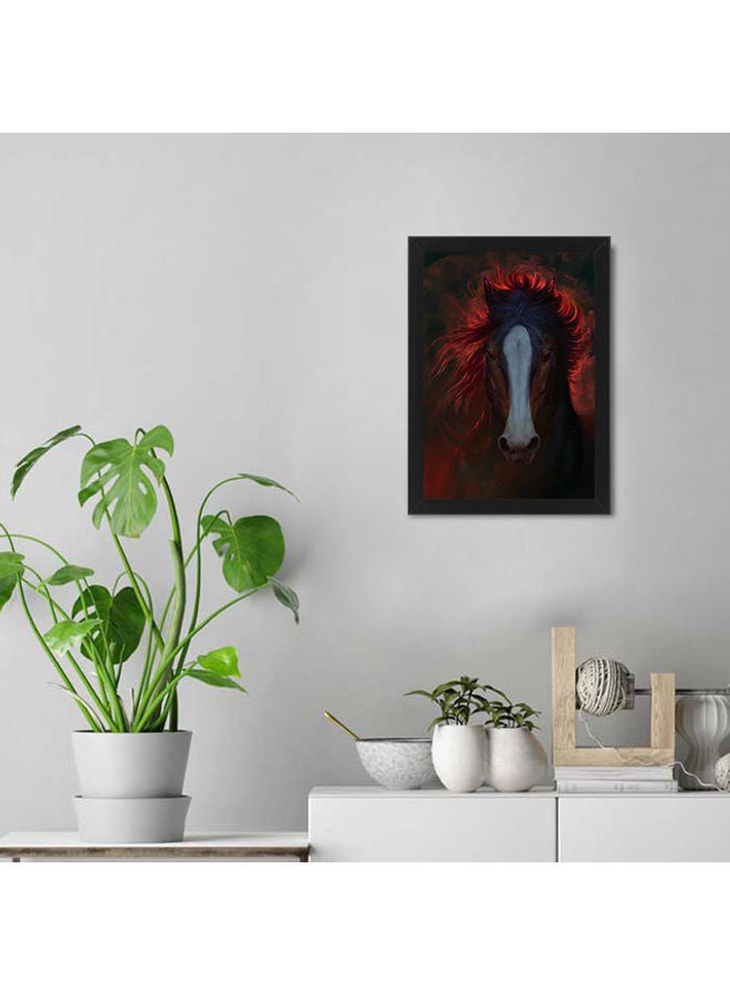 إم إي سي إطار جداري مطبوع عليه صورة حصان رقمي أسود 21 x 30سم - Image 2