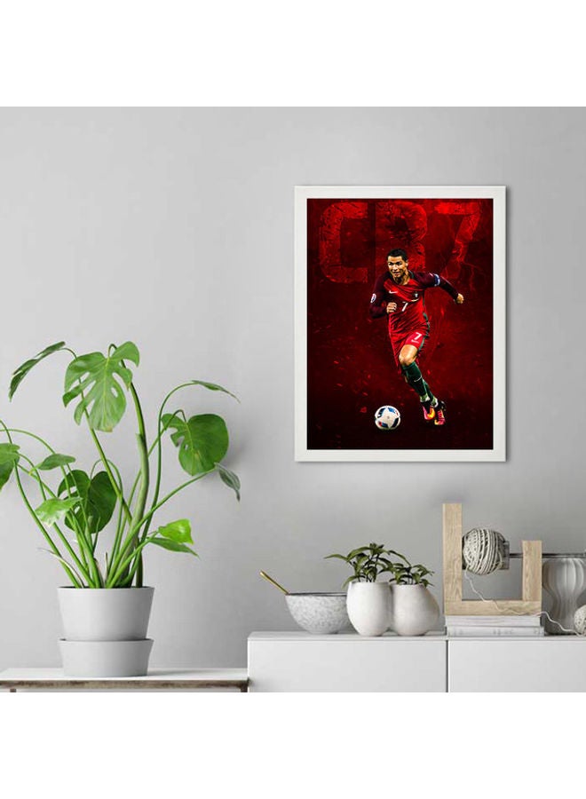 إم إي سي إطار ملصق فني للحائط بتصميم كريستيانو رونالدو أبيض 30 x 40سم - Image 2