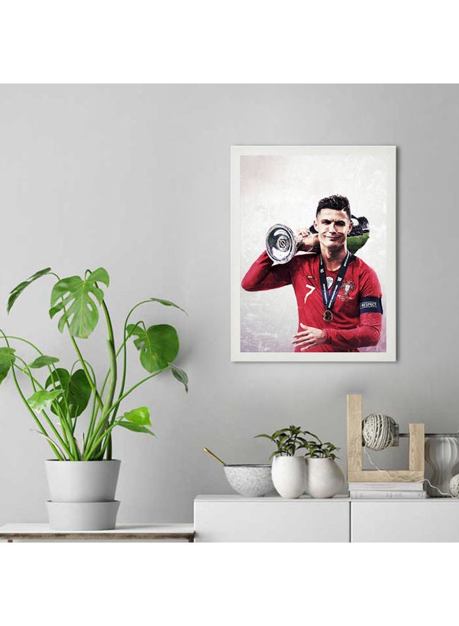 إم إي سي إطار ملصق فني للحائط بتصميم كريستيانو رونالدو أبيض 30 x 40سم - Image 2