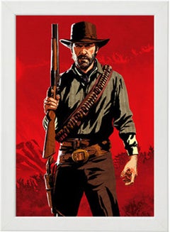 Arthur Red Dead Redepmtion Illustration Wall Art Poster Frame White 21 x 30cm