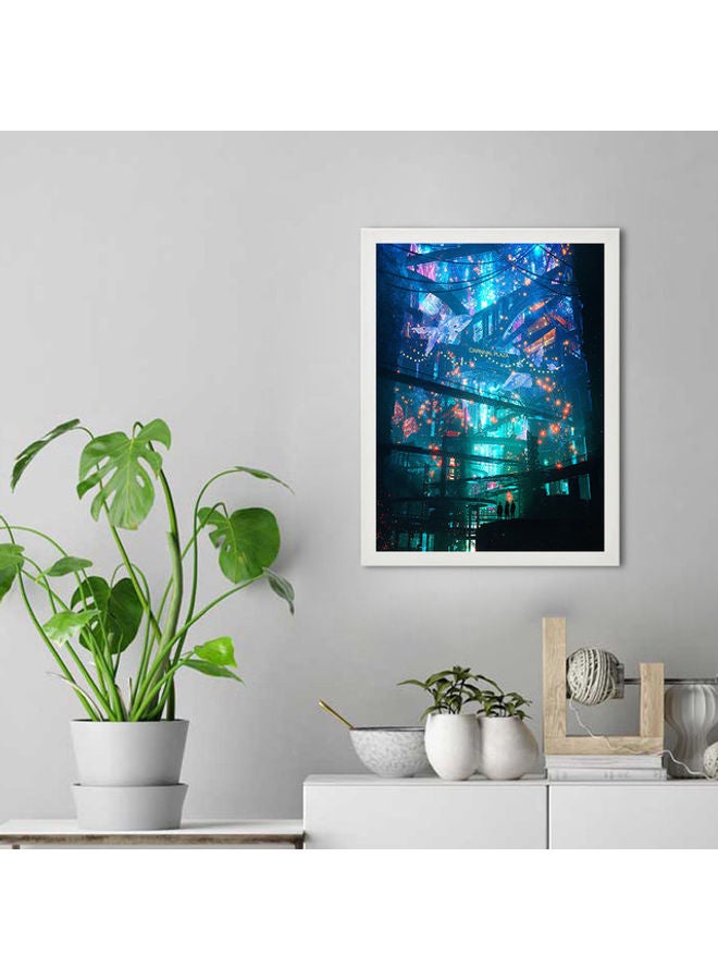 إم إي سي إطار ملصق جداري فني رقمي للمدينة أبيض 30 x 40سم - Image 2