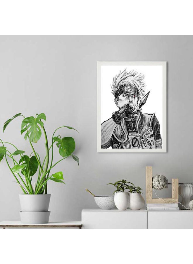 MEC Naruto Abstract Pencil Drawing Wall Art Poster Frame White 30 X 40cm  - Image 2
