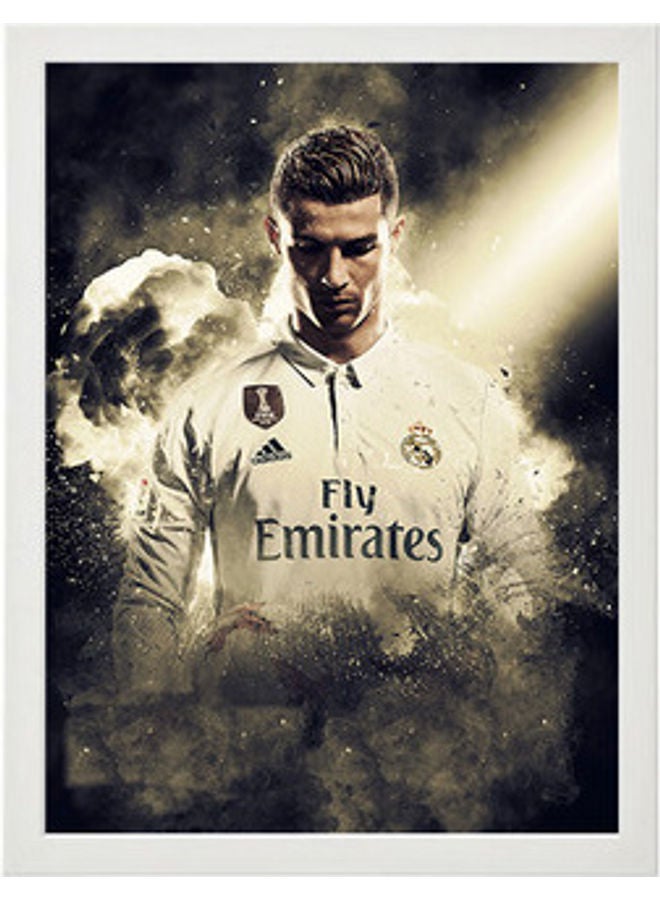 MEC Cristiano Ronaldo Wall Art Poster Frame White 30 x 40cm - Image 1