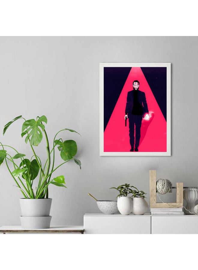 MEC John Wick Abstract Wall Art Poster Frame White 30 x 40cm  - Image 2