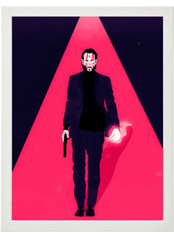 MEC John Wick Abstract Wall Art Poster Frame White 30 x 40cm  - Image 1