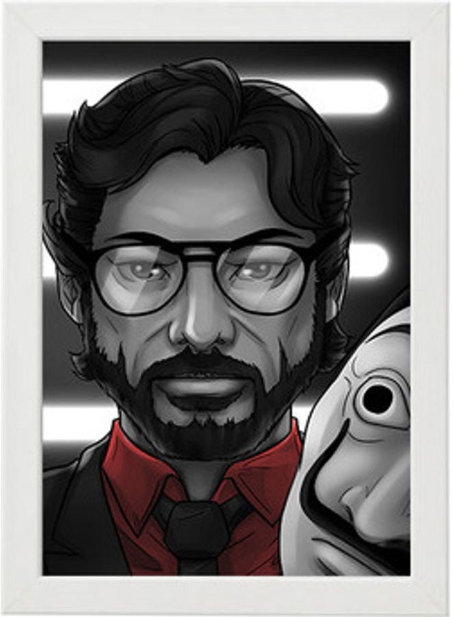 إم إي سي لوحة فنية لديكور الحائط تمثل لوحة فنية على شكل لوحة البروفيسور لا كاسا دو بابل أبيض 21 X 30سم - Image 1