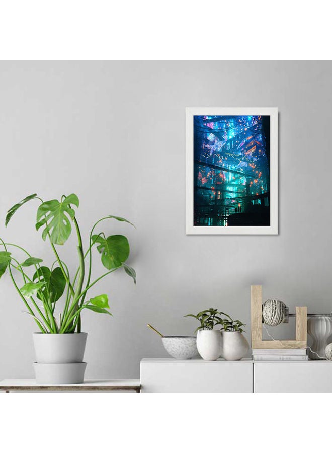 MEC City Digital Art Wall Art Poster Frame White 21 x 30cm - Image 2