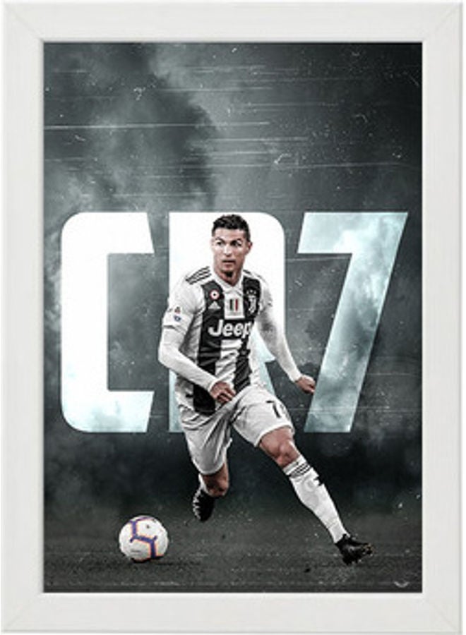 MEC Cristiano Ronaldo Wall Art Poster Frame White 21 x 30cm - Image 1