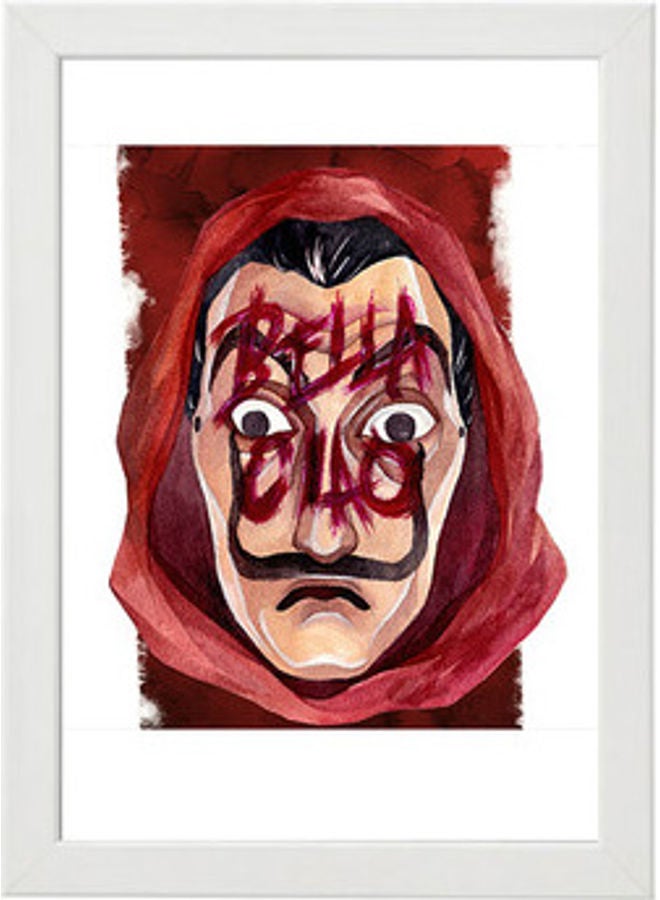 MEC La Casa De Papel Money Heist Painting Wall Art Poster Frame White 21 x 30cm - Image 1