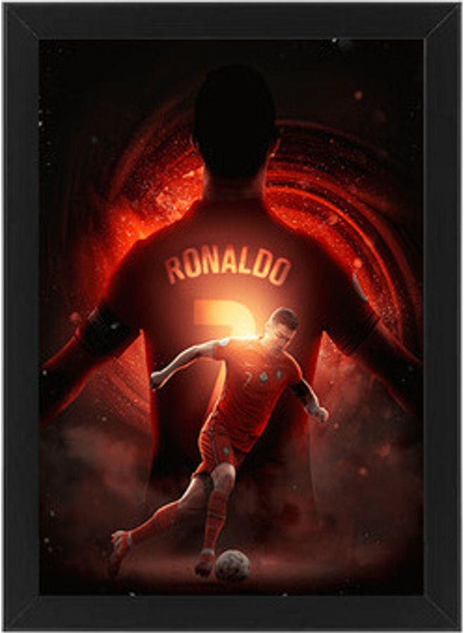 إم إي سي إطار ملصق فني للحائط بتصميم كريستيانو رونالدو أسود 21 x 30سم - Image 1