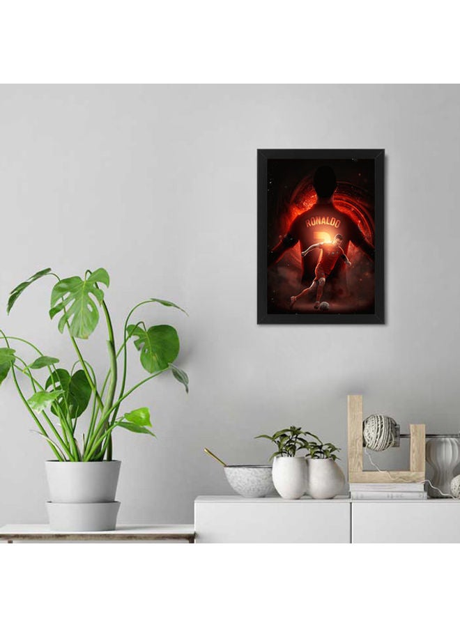 إم إي سي إطار ملصق فني للحائط بتصميم كريستيانو رونالدو أسود 21 x 30سم - Image 2
