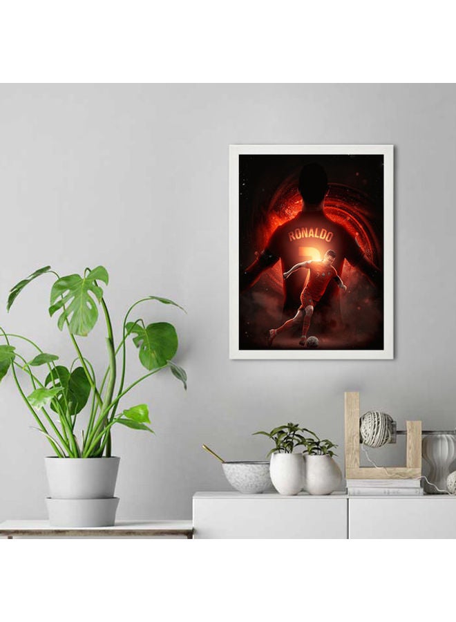 إم إي سي إطار ملصق فني للحائط بتصميم كريستيانو رونالدو أبيض 30 x 40سم - Image 2