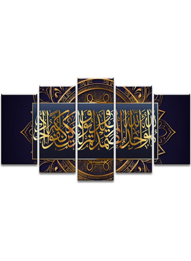 NIBEMINENT Five couplet living room decorative canvas painting core oil canvas Gold/Black