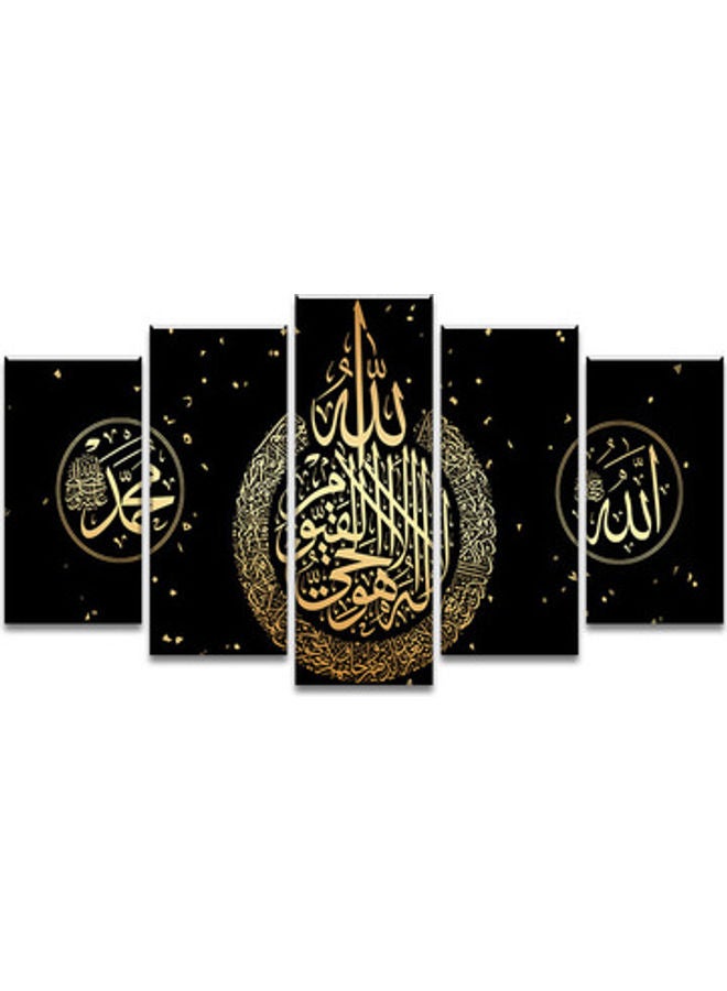 NIBEMINENT Five couplet living room decorative painting core oil canvas Gold/Black 30*40x2 30*60x2 30*80x1cm