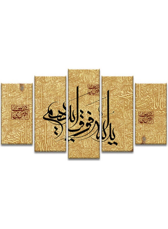 NIBEMINENT Five couplet living room decorative painting core oil canvas Gold 30*40x2 30*60x2 30*80x1cm