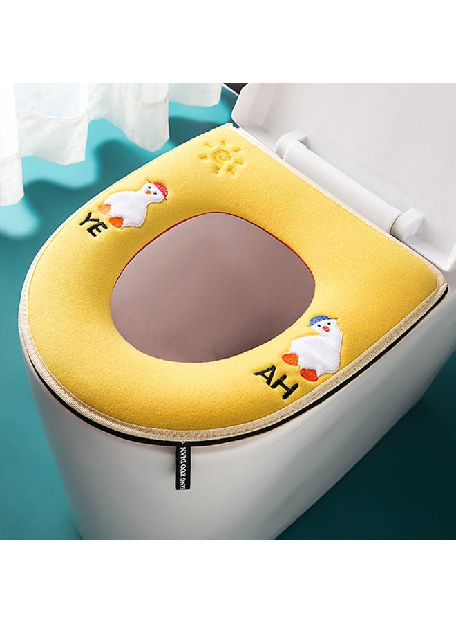 Cute Cartoon Duck Winter Warm Toilet Seat Cover Yellow 43x37cm