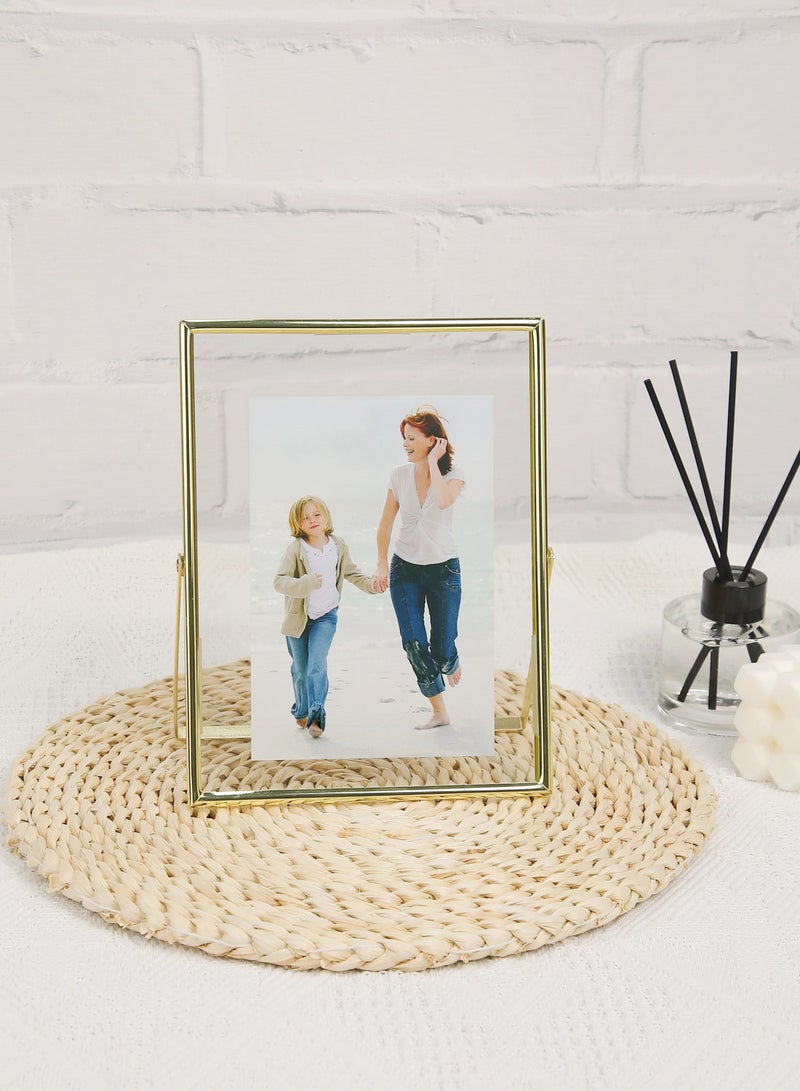 Switch - Tabletop Photo Frames With Outer Frame Gold outer frame size: L15.6xH20.7xT1cm for photo size: 6x8inch - Image 1