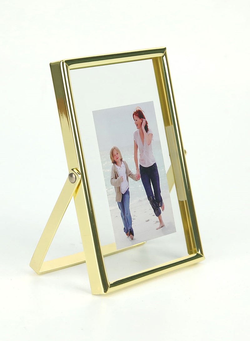 سويتش - إطار صور يوضع أعلى الطاولة مزود بإطار خارجي ذهبي outer frame size: L20.8xH25.8xT1cm for photo size: 8x10بوصة - Image 1