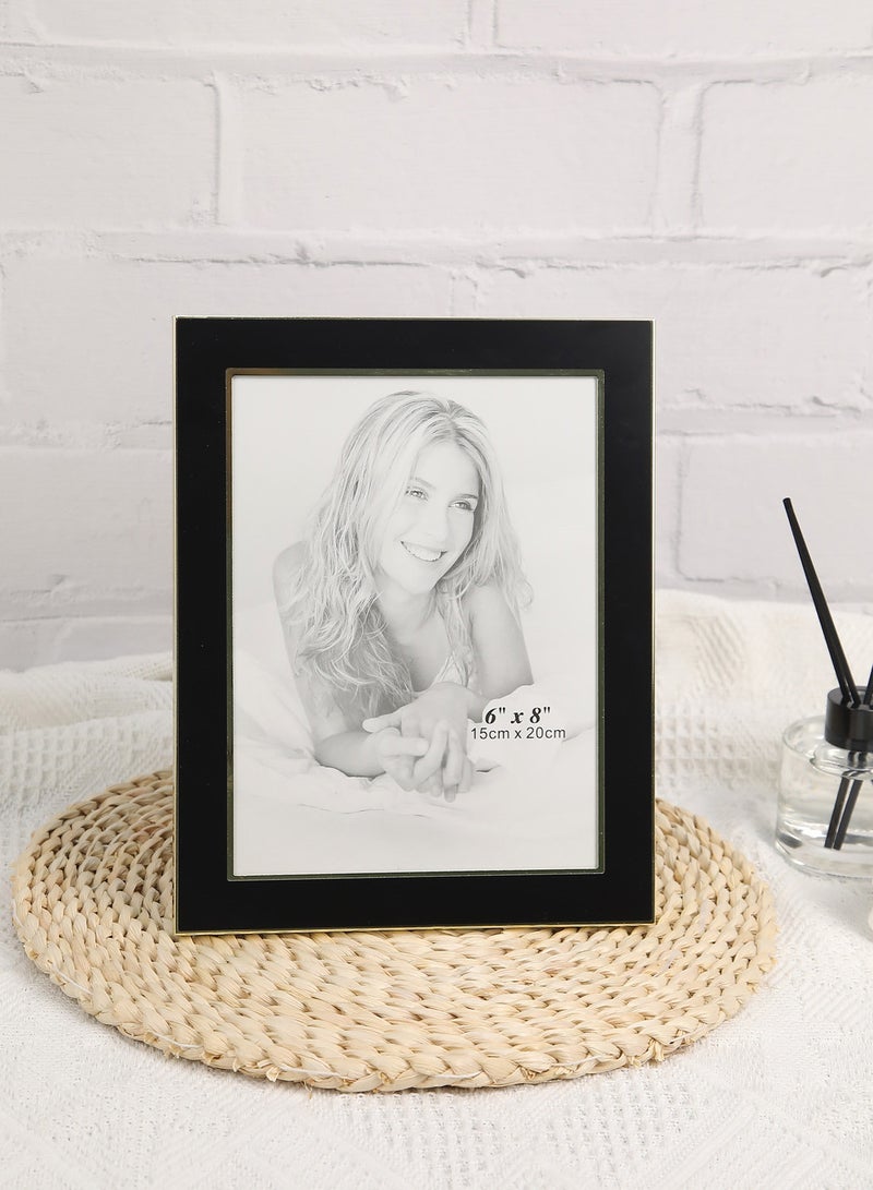 ebb & flow - Tabletop Photo Frames With Outer Frame Black/Gold outer frame size: L15.6xH20.8xT1.2cm for photo size: 5x7inch - Image 1