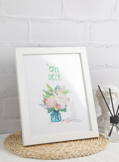 إطارات صور توضع فوق سطح الطاولة مزودة بإطار خارجي أبيض outer frame size: L29xH40cm xT1.5cm for photo size: 10x15بوصة