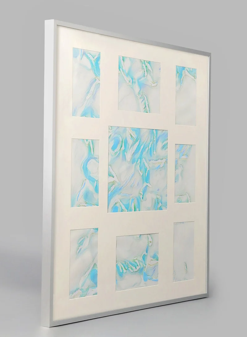 ebb & flow Wall Frames With Outer Frame Silver outer frame size: L66xH66xT2.5cm for photo size: 6pcs 4x6", 2pcs 5x7", 1pc 8x10"inch