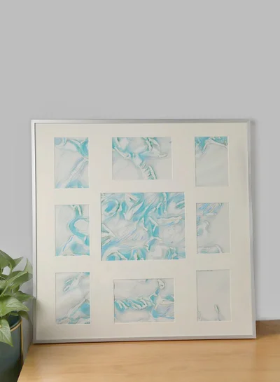 ebb & flow Wall Frames With Outer Frame Silver outer frame size: L66xH66xT2.5cm for photo size: 6pcs 4x6", 2pcs 5x7", 1pc 8x10"inch