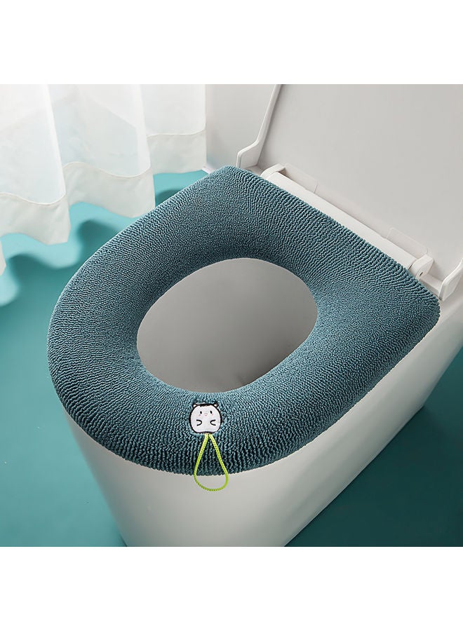 1-Piece Warm Padded Toilet Seat Cover Green 44x36cm 