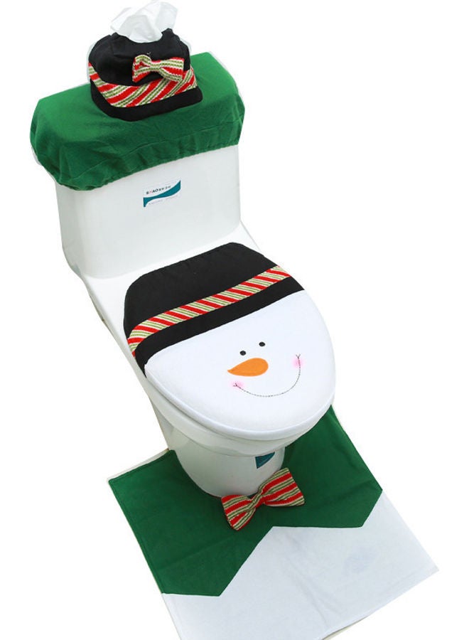 3-Piece Toilet Seat Cover Set Multicolour 14x15inch