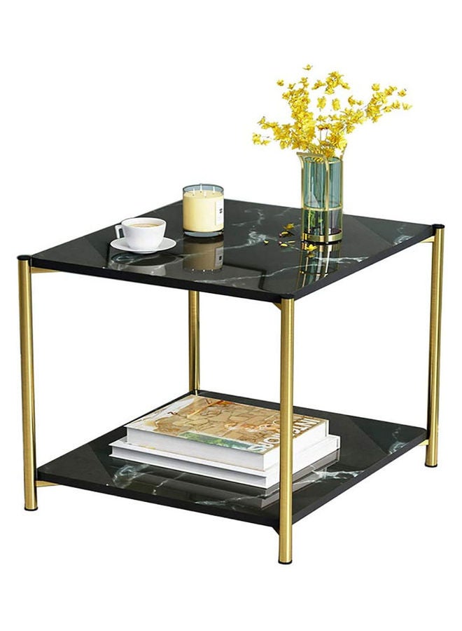 Generic - Modern Sofa Side Coffee Table Black/Gold 40x40x43cm - Image 1