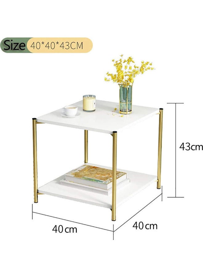 Generic - Modern Sofa Side Coffee Table Black/Gold 40x40x43cm - Image 1