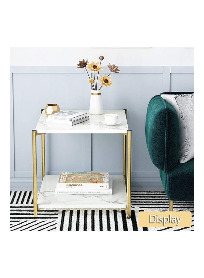 Generic - Modern Sofa Side Coffee Table Black/Gold 40x40x43cm - Image 1