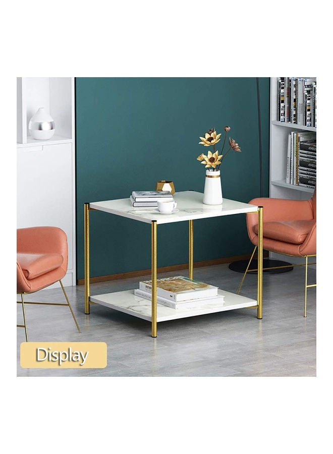 Generic - Modern Sofa Side Coffee Table Black/Gold 40x40x43cm - Image 1