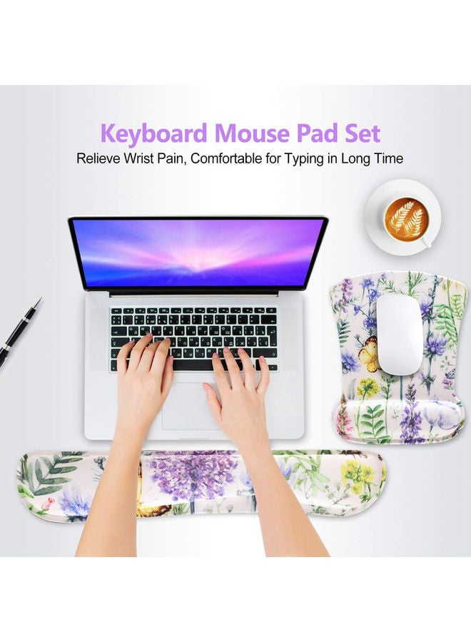 YONK Keyboard Wrist Rest and Mouse Pad Yellow/White/Purpel - Image 2