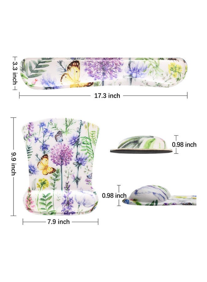 YONK Keyboard Wrist Rest and Mouse Pad Yellow/White/Purpel - Image 3