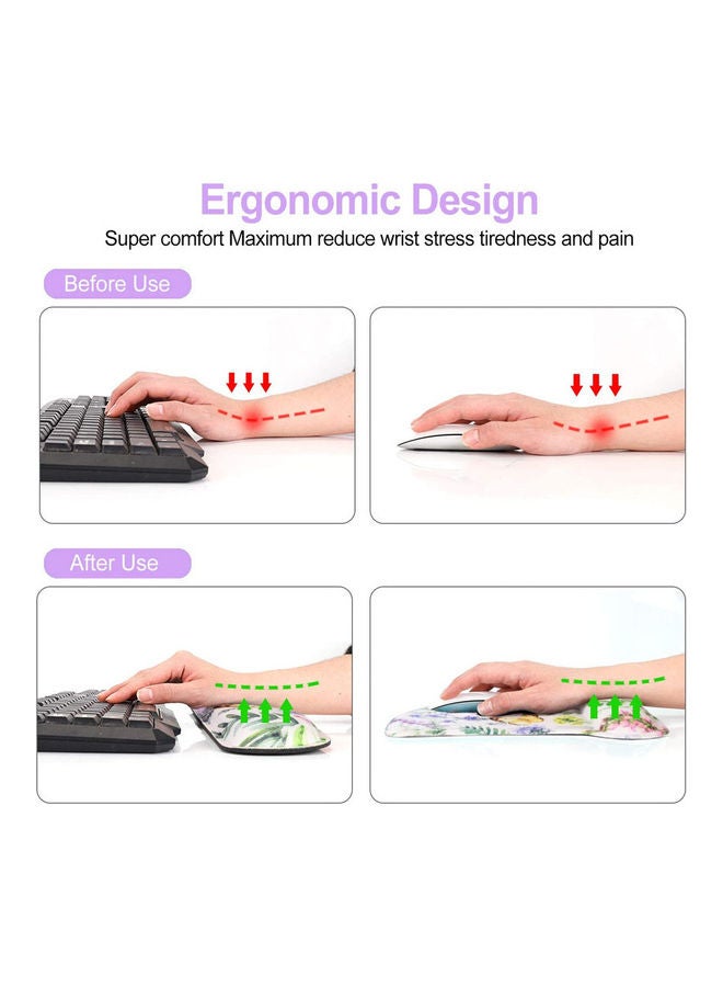 YONK Keyboard Wrist Rest and Mouse Pad Yellow/White/Purpel - Image 4