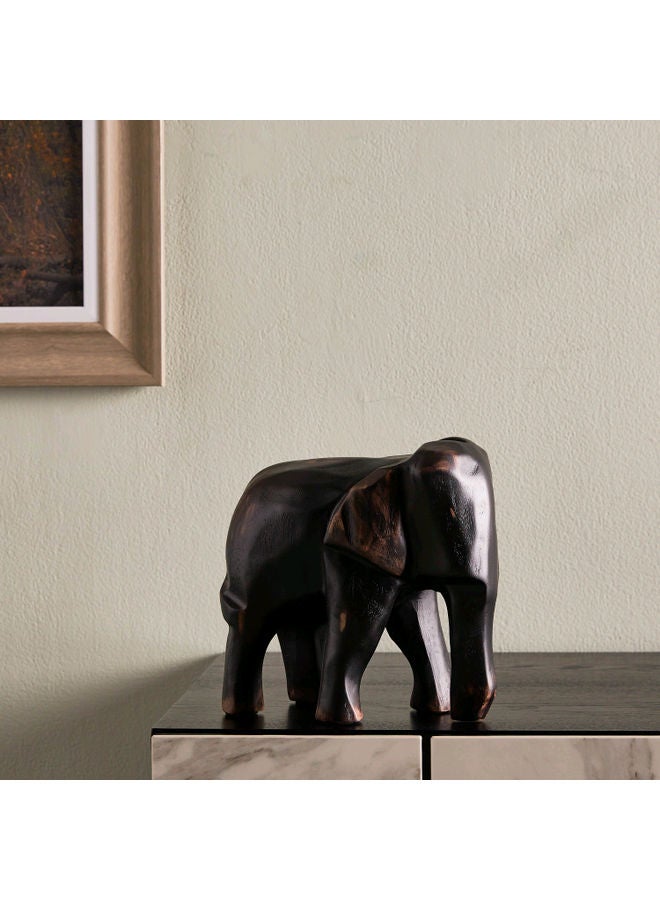 Decorative Elephant Statue Brown/Black 21.5 x 12 x 21.5cm - Image 1
