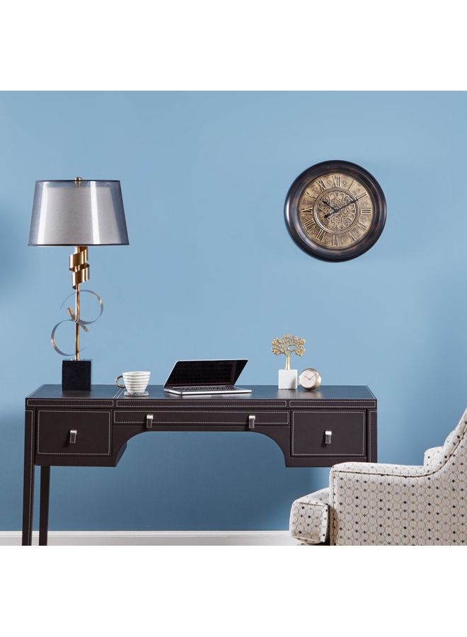 ماركة غير محددة - ساعة حائط بتصميم بسيط لون بني - Image 1