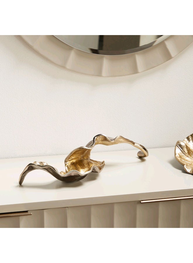 Leaf Design Decorative Ornament Golden 15.875 x 15.875 x 48.26cm - Image 1