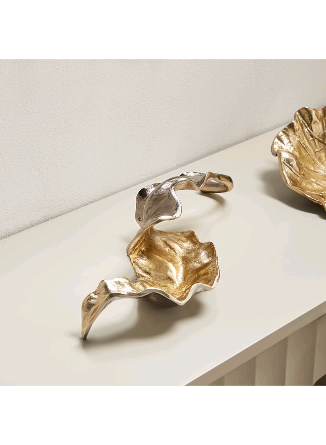 Leaf Design Decorative Ornament Golden 15.875 x 15.875 x 48.26cm - Image 2