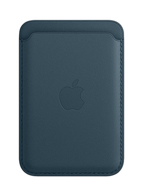 iPhone Leather Wallet with MagSafe Baltic Blue