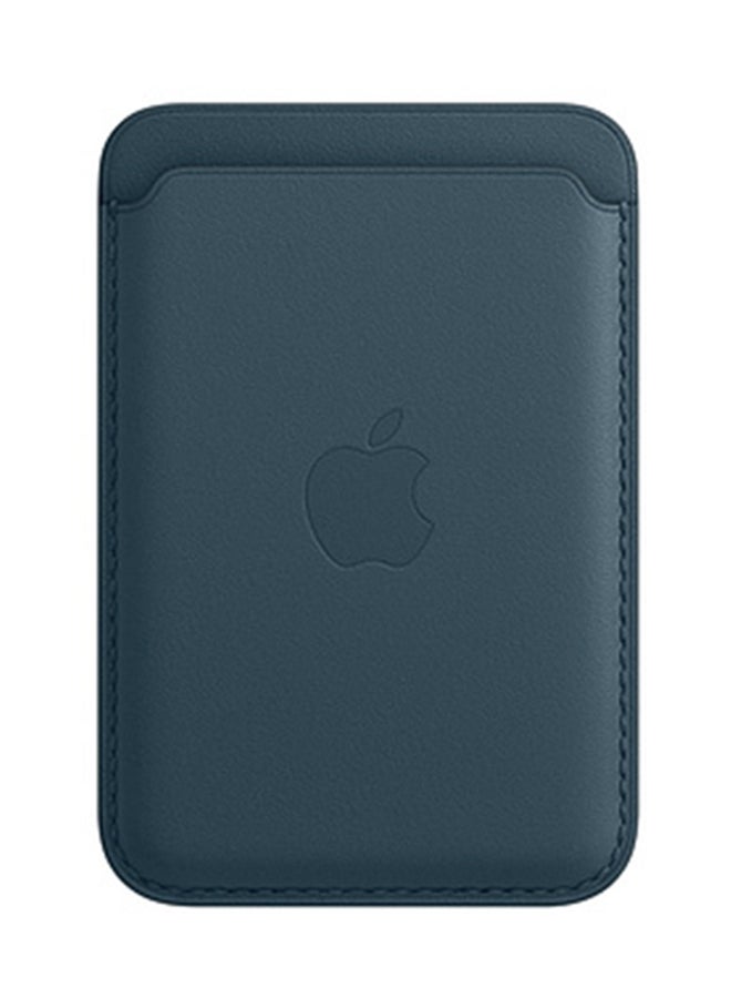 iPhone Leather Wallet with MagSafe Baltic Blue